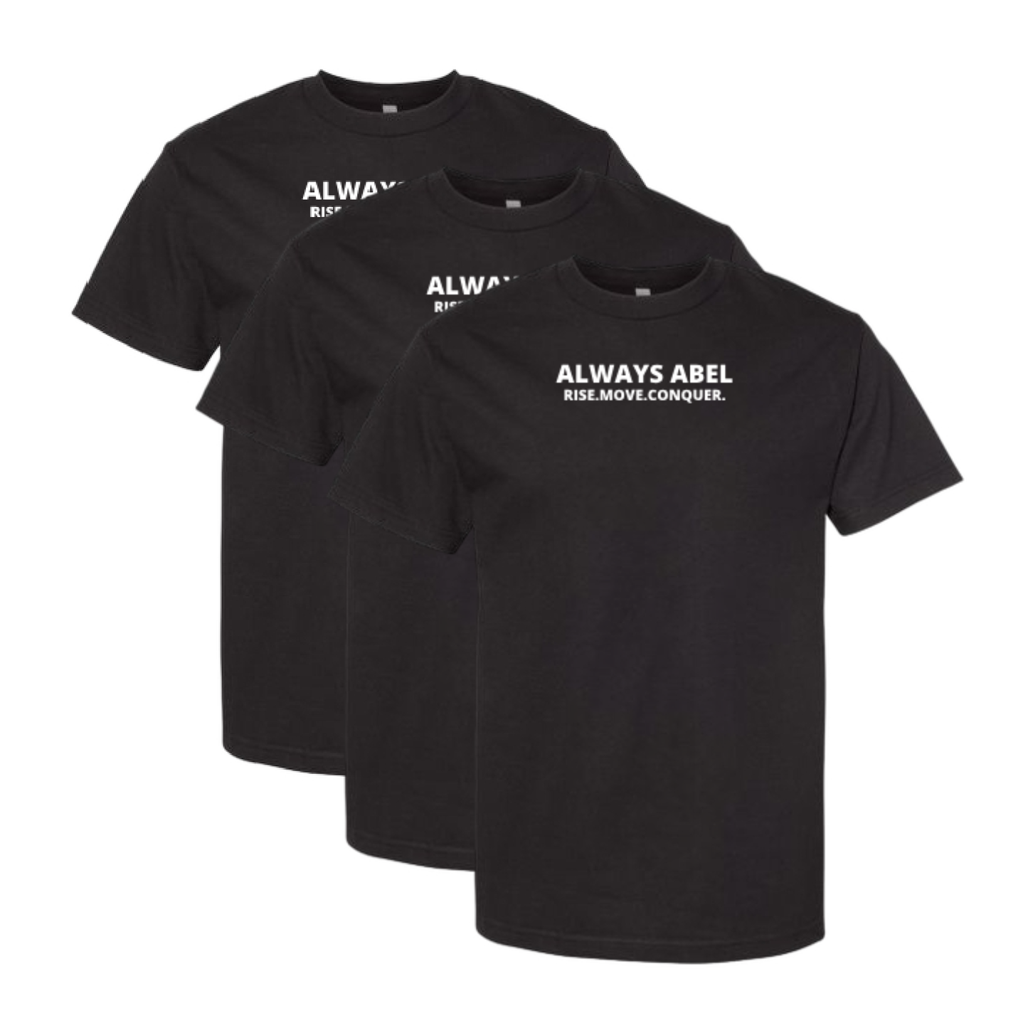 Motivational Wristbands & T-shirts- Rise Move Conquer Your Day | 3 Pack bundle 