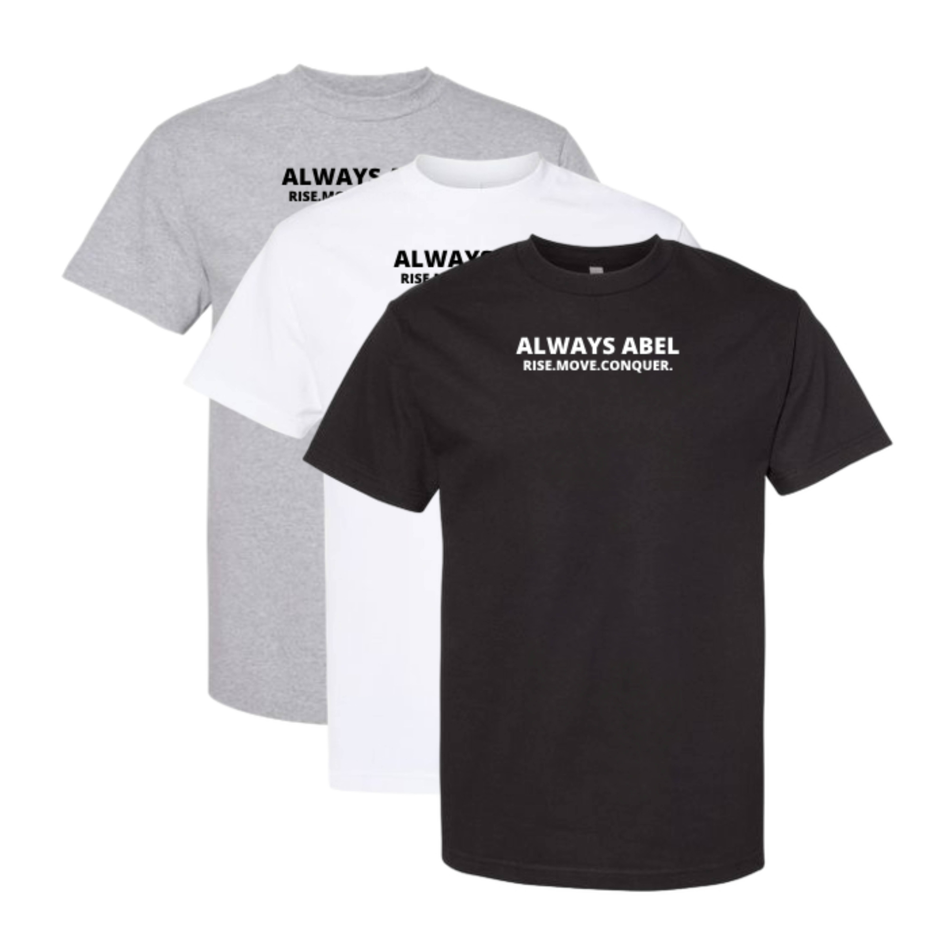 Motivational Wristbands & T-shirts- Rise Move Conquer Your Day | 3 Pack bundle 