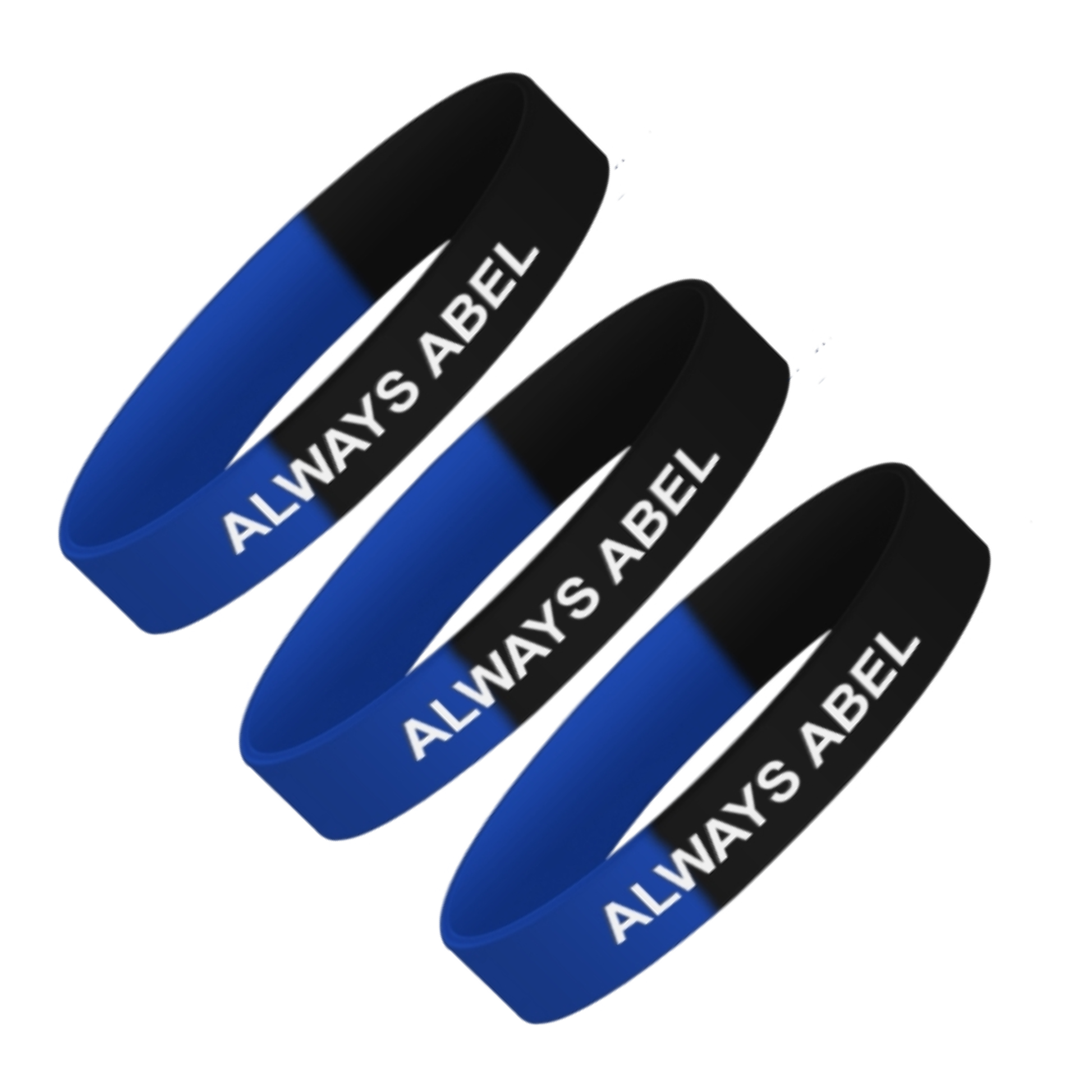 Motivational Wristbands- Always Abel- Rise Move Conquer Your Day | 3 Pack bundle Blue/Black