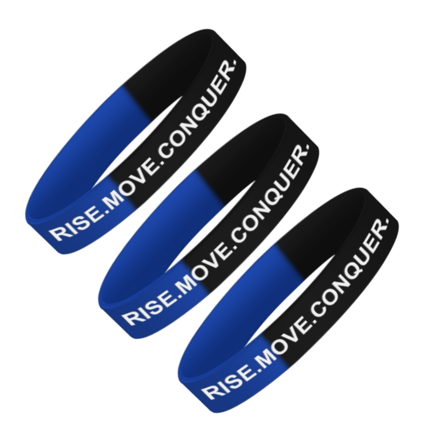 One for Each Battle Wristbands- Rise Move Conquer Your Day | 3 Pack bundle Red/White